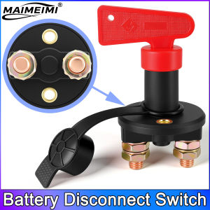 RYSJM | AD 1pc Car Battery Switch Disconnecter Power Isolator Cut Off Rally Switch Kit With Removable Key For Car Motorcycle Truck Boat