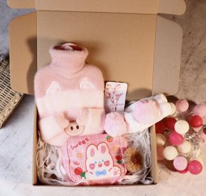 Túi chườm nóng lạnh bụng kinh đa năng 500ml - 1000ml có lớp vải nhung bên ngoài