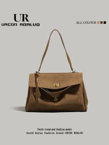 UR Retro Velvet Tote Bag Womens Summer New All-Match Commuter Armpit Bag Large Capacity Single Shoulder Slant Cross Bag