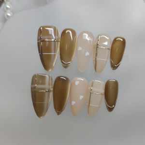 Detachable Crystal Cat Eye Nail Tips Bright White Medium Long New 2025 Bucilla Nail Art Wearable False Nails Handmade Craft