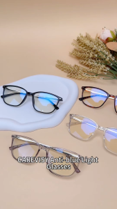 CAREVISY Business Style Anti Blue Light Glasses Computer Glasses Spectacles Anti Radiation Anti Eye Fatigue PC Gaming Eyeglasses for Adults Men Women