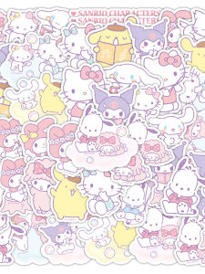 Sanrio Stickers 200 Pcs Cute Meow Cat Patches Durable Waterproof Decals for Luggage Patches Dogs Notebooks Mobile Phones