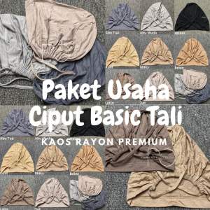 (PAKET USAHA 10 PCS) Ciput Tali Basic Kaos Rayon Premium Tali Belakang