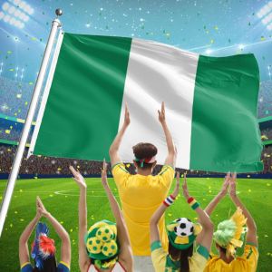 90x150cm Green White Nigeria Flag NGA NG National Bunting for Display