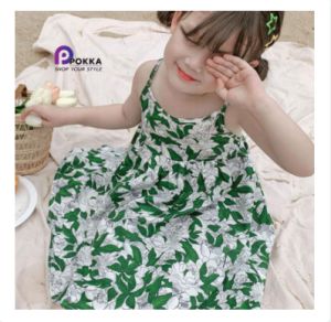 ชุดเดรสายเดี่ยวดอกไม้ เดรสเด็กผู้หญิง ชุดเด็กผู้หญิง ชุดปีใหม่ของเด็กผู้หญิง ชุดวันเกิด ชุดใส่เที่ยวของเด็กน้อย