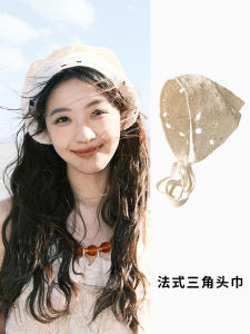 Beach Style Womens Scarf Triangle Headband Countryside Aesthetic French Hairband Multifunctional Geometric Pattern One Size Fits All