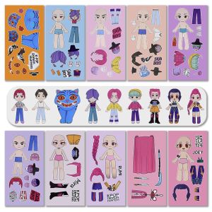 6/24pcs KPop Demon Hunters Cartoon Puzzle DIY Stickers Anime Graffiti Decals Waterproof Decals for Phone Laptop Luggage