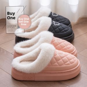 MONLEYTA | Couples Warm Plush Indoor Slippers Cotton Slip-resistant Anti-slip Home Shoes For Men And Women Buy One Get One Free Offer