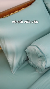 Bộ Chăn Ga Gối 5 Món Cotton Satin Size 1m6x2m và 1m8x2m Trơn Nhiều Màu À Ơi Concept cao cấp Hàn Quốc