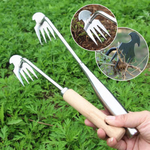 YESPERY Stainless Steel Garden Shovel Grass Rooting Loose Soil Hand Removal Puller Gardening Supplie Multifunctional Digging Tools