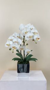 แจกันกล้วยไม้ประดิษฐ์ ดอกไม้พร้อมแจกัน ดอกไม้ตกแต่งบ้าน