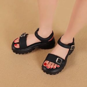 TAKIDTOO Sandal Wedges Wanita kekinian Hak Tinggi Sendal Wanita Korea Tali Simple Elegant Mewah Ringan