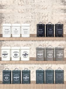 Modern Simple Iron Art Storage Jar Coffee Bean Kitchen Cabinet Decorative Display Piece Sealed Bottle Nordic Style Sample Room