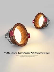 NSWR | Vintage Style Walnut Wood LED Downlight Full Spectrum Eye Protection Lighting