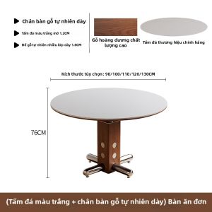 DONGMU | Bàn Ăn Biedermeier Tròn Gỗ Nguyên Khối
