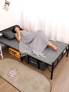 Bona Simple Folding bed for lunch break Foldable Single Sofa Bed Portable folding bed with mattress Heavy Duty Single Bed