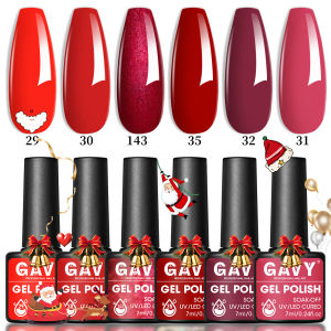 Bộ Sơn Móng Tay Chủ Đề Giáng Sinh GAVY 6 Món Mỗi Món 0.24oz Bóng Mượt Dưỡng Ẩm Bộ Dụng Cụ Làm Móng Tự Làm Dành Cho Các Cô Gái Dự Tiệc