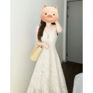 unifittoo | Light Beige Spaghetti Strap A-Line Dress