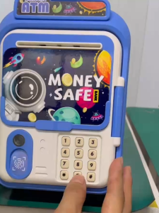 ATM Bank Savings Box Fingerprint Money Savings Box Coin Machine Childrens Multi functional Safe Box