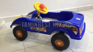 Manual Feet Ride On Car Push Walker Toys Children Kids Baby Press Horn 1-3 y Kereta Mainan Bayi Horn Tradisi Traditional Blue Biru Hadiah Present Gift Birthday Hari Jadi Boy Girl