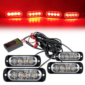 Emergency Light Stroboscopes 12V 24V Amber LED Grille Lights Truck Police Flasher Car Emergency Beacon Strobe Signal Light