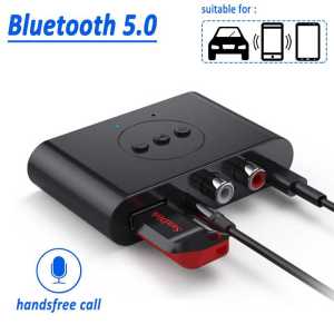 TaffSTUDIO Audio Bluetooth 5.2 Receiver Adapter NFC Control Smartphone Plug & Play AUX 3.5mm RCA BLS-B21 - 7RSKCRBK