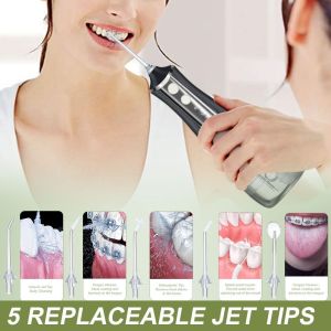 Electric Oral Irrigator Flosser for Braces Bridges Hygiene Portable Dental Ultrasonic Water Flosser Buccal Tooth Cleaner Cavity Flusher Water Pick Tooth