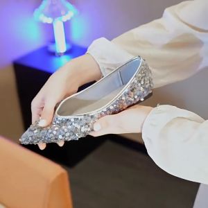 Glitter Silver Ballet Flats: A Stylish Choice for Women