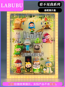 Pop Mart Automobiles Curtain Cloth Cant See My Series Display Box Hand-Made Labubu Blind Box Photo Frame Storage Dustproof Box