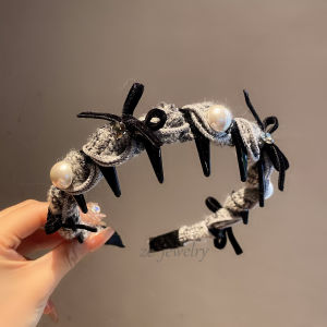 Dongda Gate Small Fragrance Style Butterfly Knot Hairband Womens High Fashion Sense Sparkling Diamond Outdoors Versatile Hair Accessories