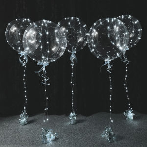 5 transparent wave ball LED (excluding internal power) balloon set suitable for Valentines Day Christmas Halloween