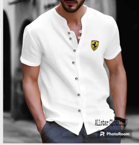 Allstar - Kaos V Neck Style Kemeja Lengan Pendek Ferarri Distro / Kaos Kemeja / Kaos V Neck Kancing / Kaos Kemeja Kancing / Kaos Kemeja Pria / Kaos Kancing Kemeja / Kaos Keren Kemeja / Kaos Pria / Kaos V Neck Style Kancing / Kaos Kancing