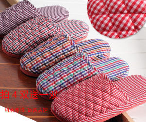 น้ําหนักเบาเป็นพิเศษ ผ้าฝ้าย รองเท้าแตะสําหรับคู่รักใช้ในบ้าน ฤดูหนาว รุ่นบาง กันลื่น สไตล์ผู้หญิง เรียบง่าย ดีไซน์ ดูดซับเหงื่อ