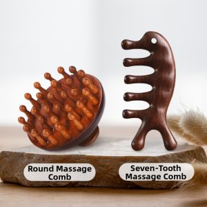 RHOS | Massage Scalp Comb for Acupressure and Health  Natural Sandalwood