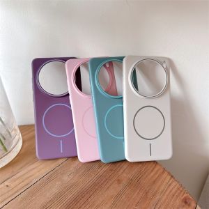 เคสสำหรับ Vivo X200 Pro Mini X100 Pro X100s Pro ให้ความรู้สึกเป็นพิเศษสีทึบบางและเบาเคสโทรศัพท์ Magsafe ฝาหลังแม่เหล็กแข็งกล้องรูใหญ่เคสป้องกันการตกแบบเรียบง่ายและมีสไตล์