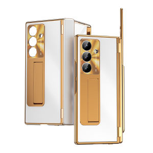 szhaiyu | For Samsung Galaxy Z Fold 8 Ultra Fold 7 6 5 4 3 Electroplated Aluminum alloy case With S Pen Hinge Hardware Protection Cover