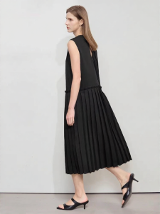AMII | Minimalist Business Style Pure Color Sleeveless Loose Slightly Elastic Dresses
