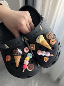 Hole Shoes Accessories DIY Shoe Buckle Fit Crocs Carlochi Shoe Ornament Accessories DIY Ice Cream Easiest for Match Shoe Buckle Women