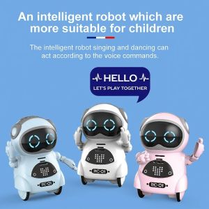 Pocket Robot Mini Robot Toys Gift Talking Interactive Dialogue Voice Recognition Record Singing Dancing Smart Robot Smart Toy Children Family Game Travel Talking Interactive Dialogue Voice Recognition Record Singing Dancing Robot Toy