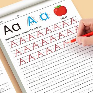 สมุดฝึกเขียนตัวอักษรภาษาอังกฤษ 26 ตัว ฝึกเขียนตัวพิมพ์ใหญ่และตัวพิมพ์เล็ก สมุดระบายสีฝึกการควบคุมปากกา ฝึกเขียนด้วยลายมือ