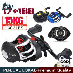 Reel Pancing Tangan Kanan Kiri Baitcasting Reel Pancing Sistem Rem Dapat Disesuaikan 15Kg Ideal untuk pemula dan pemancing berpengalaman