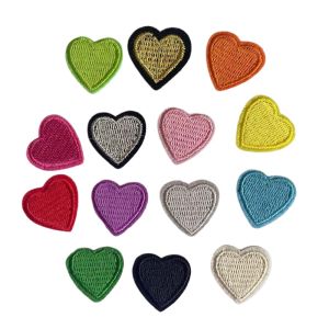 10PC/2.2*2.2CMTiny Heart Applique Patch Repair Clothes StickerFabric Hearts Embroidery Iron on Patches for ClothingShirtShoe
