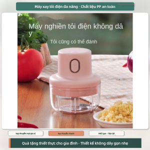 Máy Xay Tỏi Điện Không Dây Sạc USB Đa Năng Cối Xay Gia Vị Nhỏ Gọn 250ml Chất Liệu PP