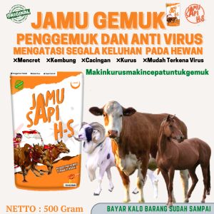 JAMU SAPI HS PENGGEMUK SUPLEMEN VITAMIN KUDA SAPI KAMBING DOMBA PENGGEMUK ALAMI