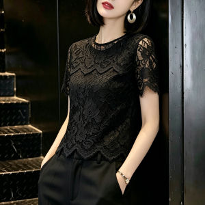 DAIXIANGFEIZI | Lace Short Sleeve Slimming Top