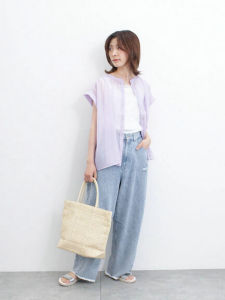 Summer New Loose Striped Half Sleeve See through Pure Yuan Womens Shirt Transparent Cardigan Polyester Fiber 100% Ladies Top