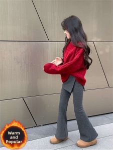 Fitted Two-Piece Style Fluffy Warm Child Trousers