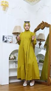 Gamis Wanita Lemon yang Menyegarkan dengan Sentuhan Anggun