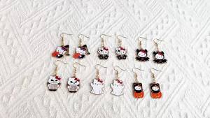 Takara Tomy | Hoạt Hình Hello Kitty Anime Halloween Tai Dễ Thương Mèo Kitty Bông Tai Nữ Thời Trang Bé Gái Dự Tiệc Món Quà Trang Sức