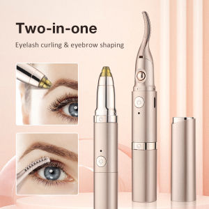 2-in-1 Heated Eyelash Curler Lash Curler Electric Eyebrow Trimmer Automatic Electric Eyebrow Shaver Eyelash Curling Two-gear Temperature Adjustment